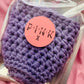 PiNKx Crochet Iced Coffee Cozy fits most iced coffee cups cans, and water bottles
