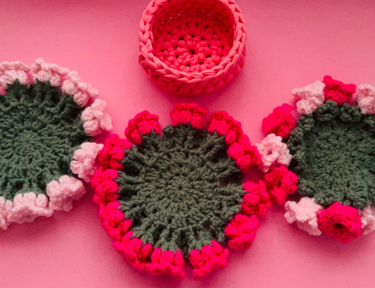 PiNKx Crochet Coaster Bouquet